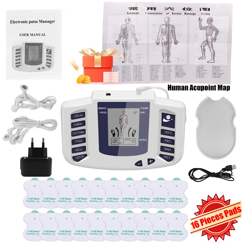 

EMS Tens Unit Low Frequency Pulse Body Massager Electric Muscle Stimulator Microcurrents Relaxing Physiotherapy Pain Relief Tool