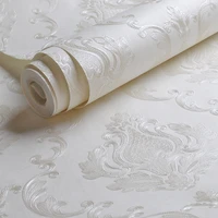creamy white embossed damask wallpaper bedroom living room background floral pattern 3d textured wall paper home decor 10m roll