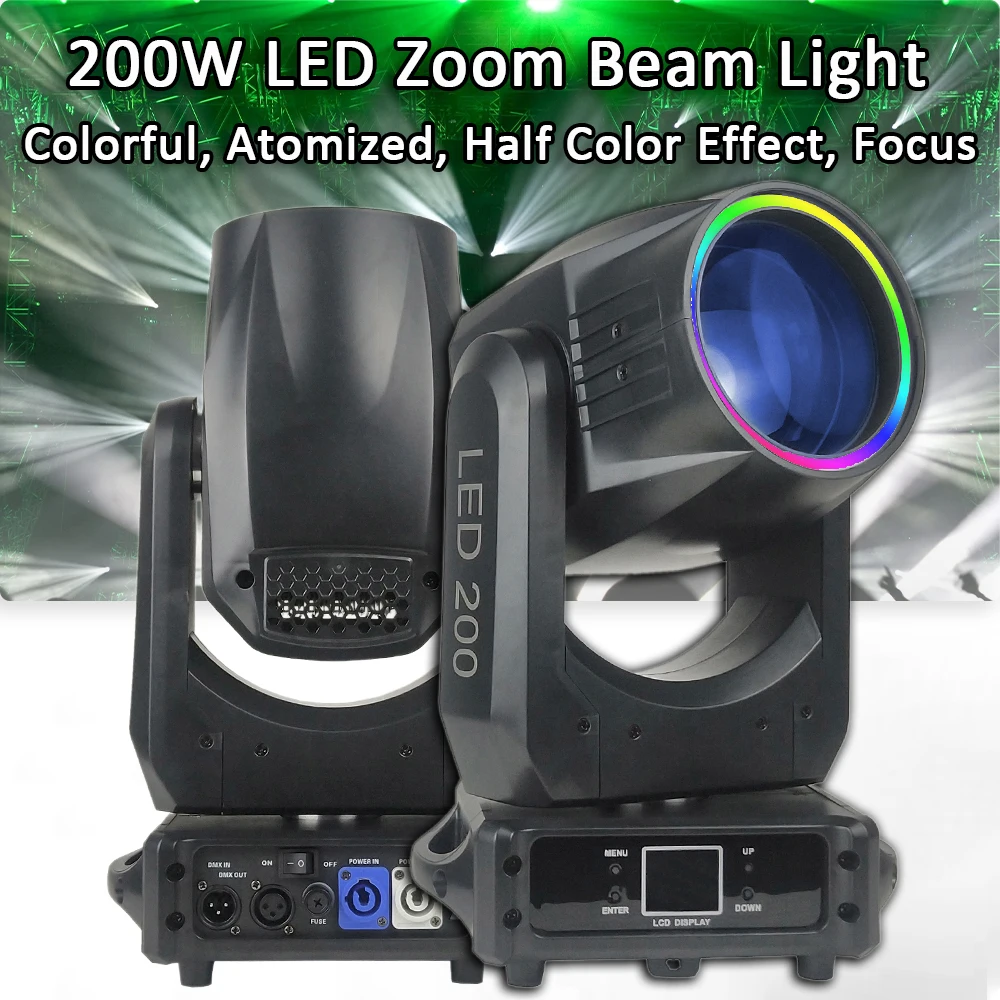 

Yuer 200 Вт светодиодный луч с подвижной головкой точечное освещение с зумом сценическое профессиональное оборудование свадьба для DJ ночного клуба театр быстрый