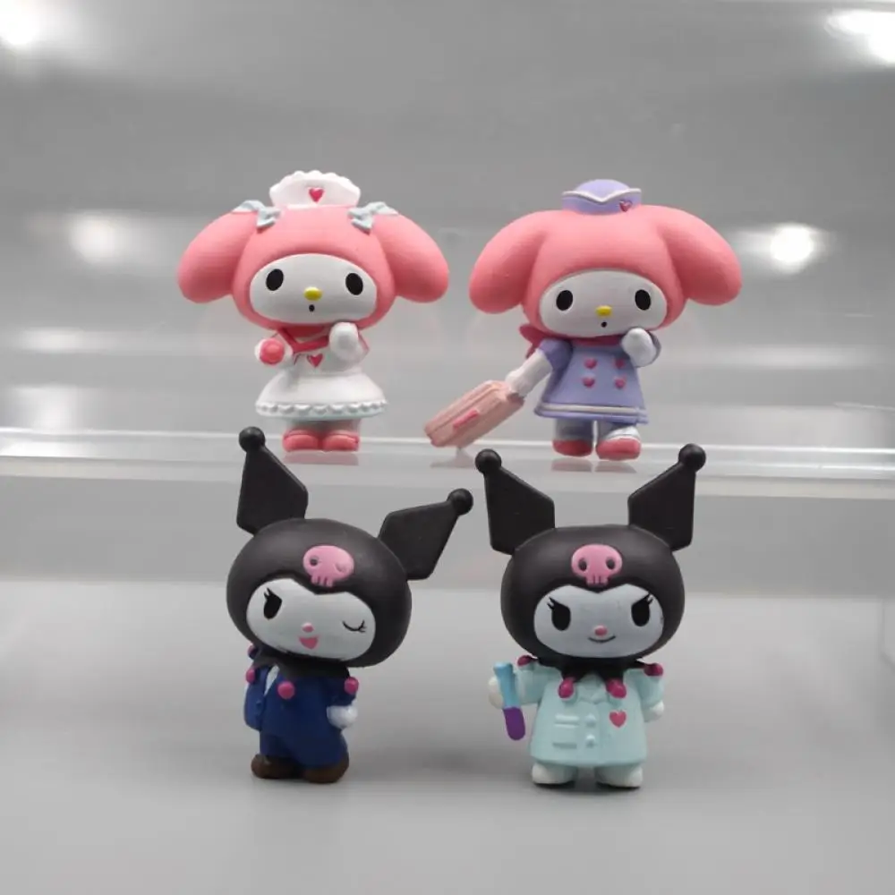 

Workplace Series Sanrio Kwaii Doll Anime Figure Melody Kuromi Figurines Collection Decoration Doctor Scientist Style Gifts Toy