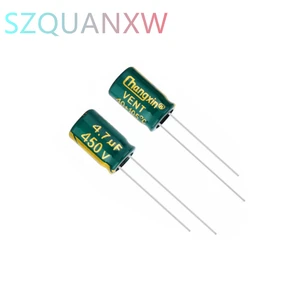 10PCS 450V4.7UF 8x12mm 8*12mm high frequency low resistance power motherboard long life electrolytic capacitors