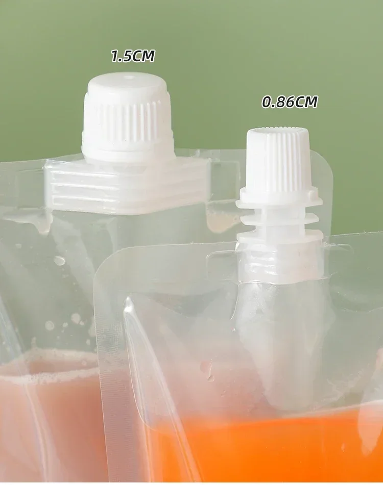 Disposable Transparent High-temperature Resistant Fruit Juice Beverage Bags Self Stand Suction Nozzle Bag Takeout Soup Package