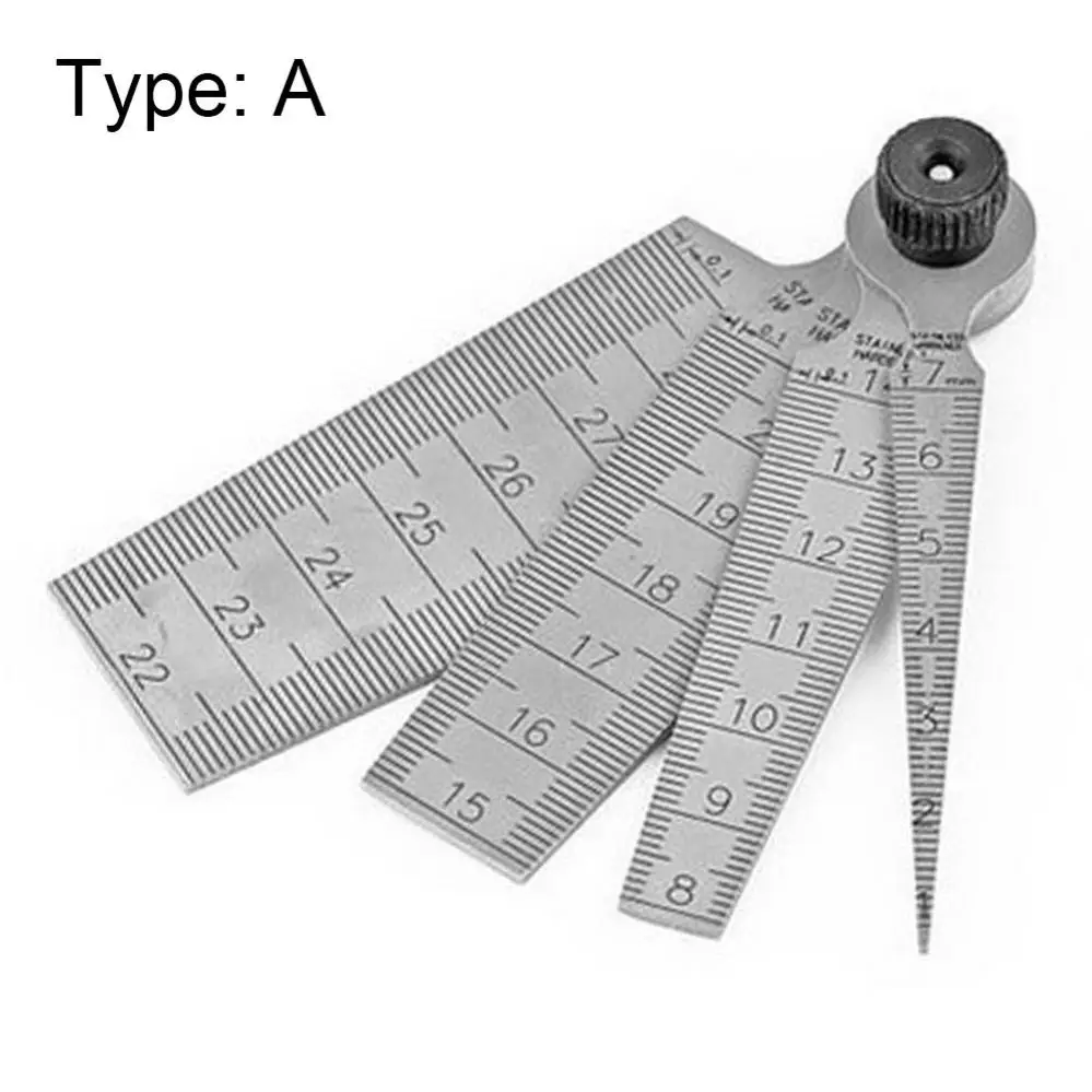 

Stainless Steel Feeler Meters 4pcs/set Taper Gage High Precision Welding Wedge Feeler Hole Taper Gauge Ruler Measuring Tools