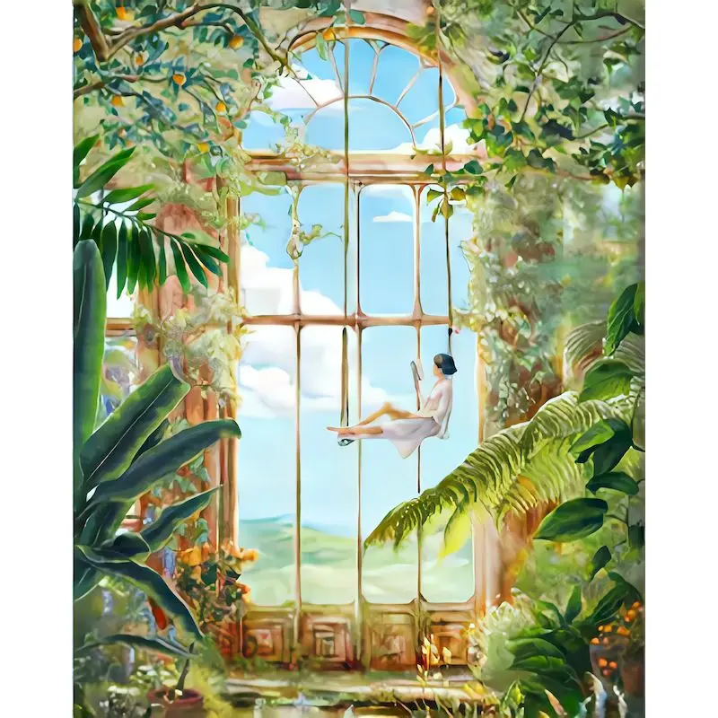 

GATYZTORY Plant House Painting By Numbers Kits Acrylic Paint On Canvas Picture By Numbers Landscape Modern For Home Decors