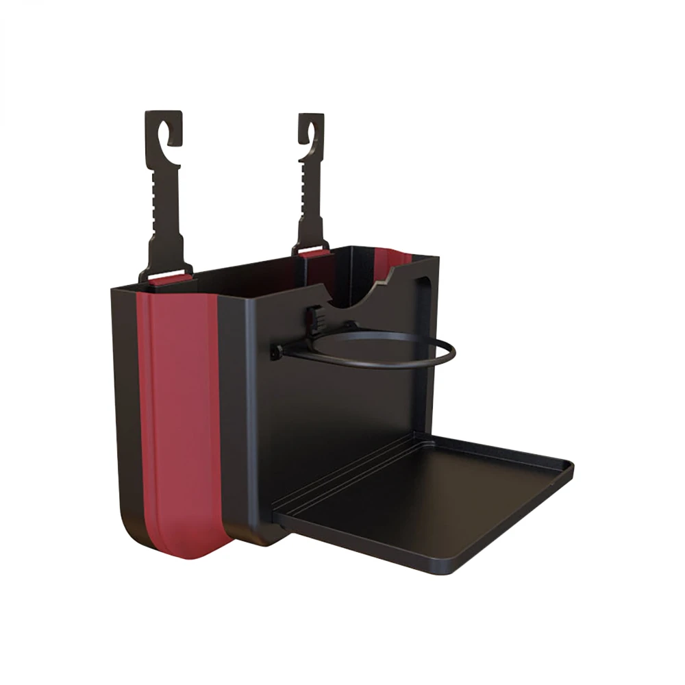 

Folding Car Trash Can water proof with Lid Car Seat Back Organizer tablet Protection Tray Back Table Rear Seat Cup Holder