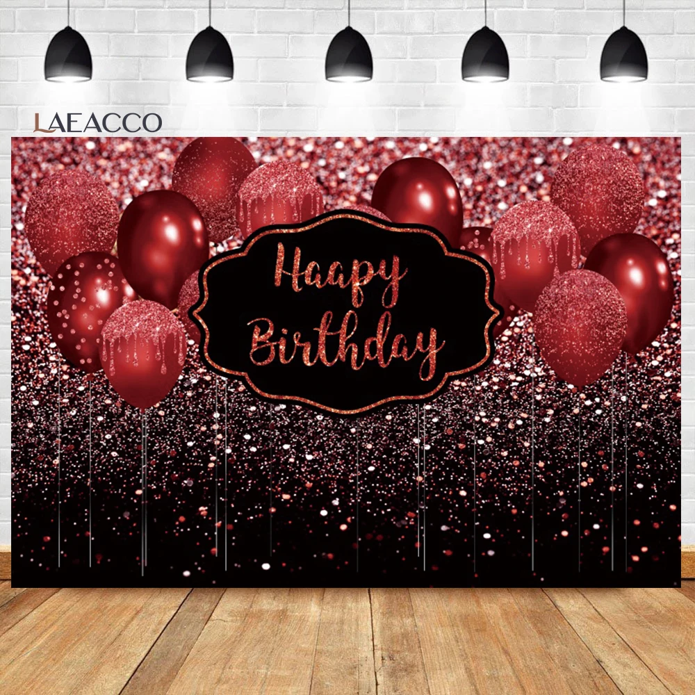 

Laeacco красный блестящий мечтательсветильник светлый боке шар с днем рождения фон для портретной фотосъемки девушек женщин на заказ