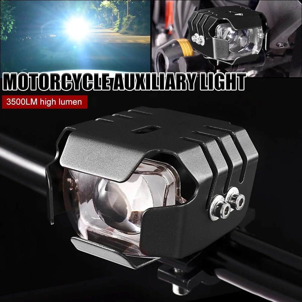 Купи Motorcycle LED Auxiliary Light 12V-85V Driving Light 3500LM Spot Light Waterproof for Motorcycle E-bike E-scooter with Switch за 5,400 рублей в магазине AliExpress