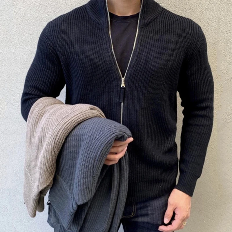 

Fashion Trend Zip Up Collar Jacket men's new street style clothing High Quality Stretch Athleisure coat sportswear top