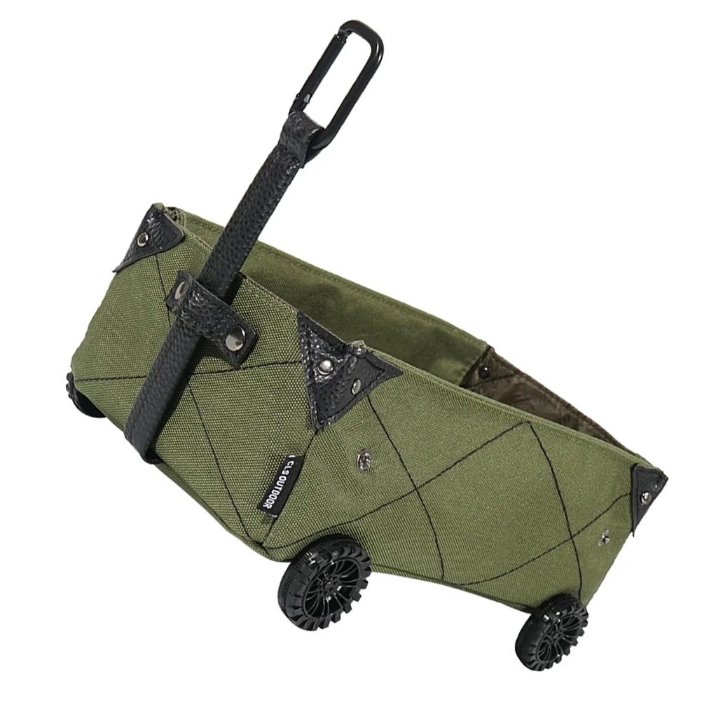 

Wagon Storage Cart Camping Utility Tissue Box Folding Beach Shopping Trolleywheelscollapsible Holder Tote Outdoor Bins Foldable