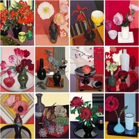 chenistory paint by number flowers vase drawing on canvas gift diy pictures by numbers red flowers kits handpainted art home dec