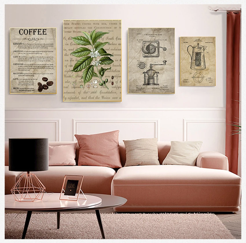 

and Coffee Bean Wall Art Canvas Painting Types Of Coffee Picture Home Decor Coffee Making Vintage Poster Print Coffee Percolator