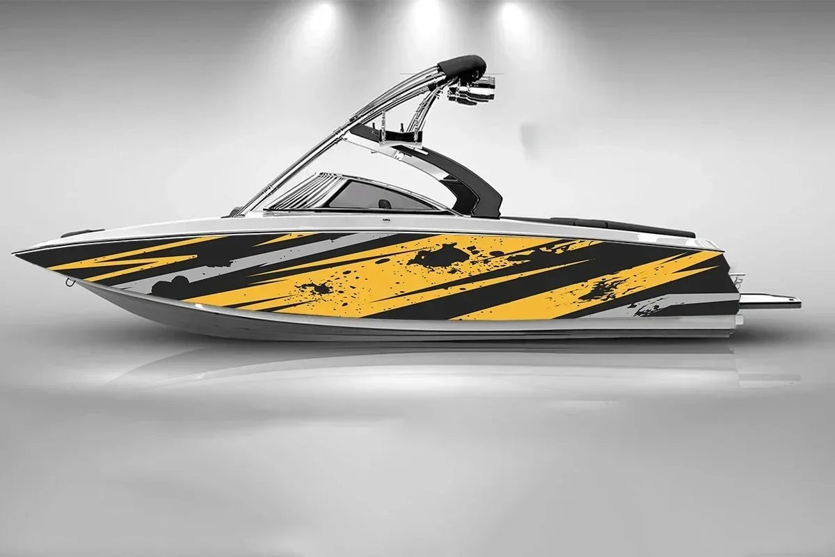 Усовершенствованная абстрактная нерегулярная графика наклейки на лодку