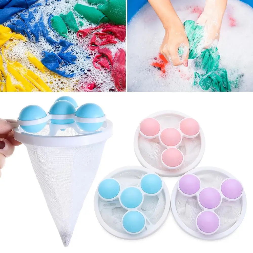 

Reusable Washing Machine Filter Floating Pet Fur Lint Hair Removal Catcher Mesh Dirty Collection Pouch Cleaning Balls Clean