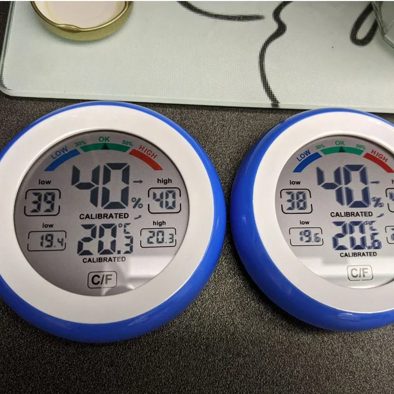 digital lcd display indoor thermometer hygrometer round wireless electronic temperature humidity meter weather station tester free global shipping