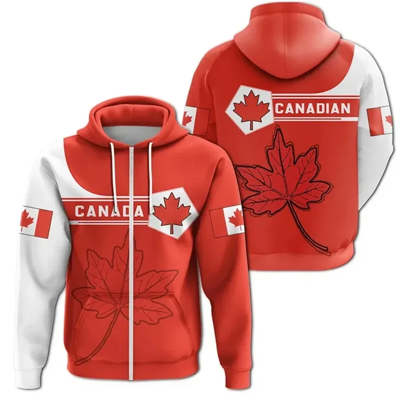 Канадская модель толстовки на молнии для мужчин Модные свитшоты с 3D принтом в