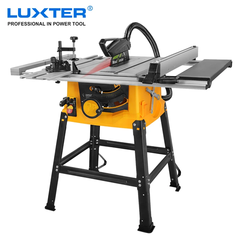 LUXTER Table Saw 255mm 10 Inch Wood Cutting Saw Dust Free With Extension Table Portable Woodworking Machine For Jobsite