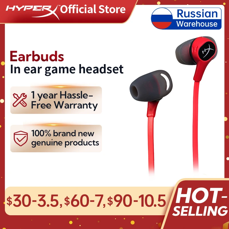 Оригинальные наушники HyperX Cloud, игровая гарнитура с микрофоном, захватывающие проводные наушники-вкладыши
