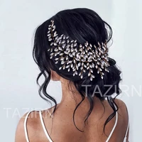 new luxury crystal wedding hairband for women pageant headpiece western bridal rhinestone headband princess prom party headwear