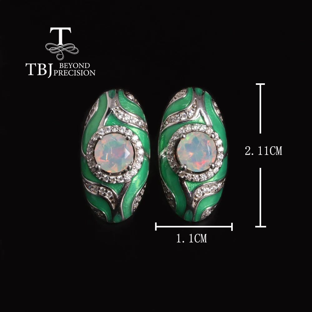 Винтажные декоративные серьги October Birthstone с натуральным опалом серебро 925 пробы