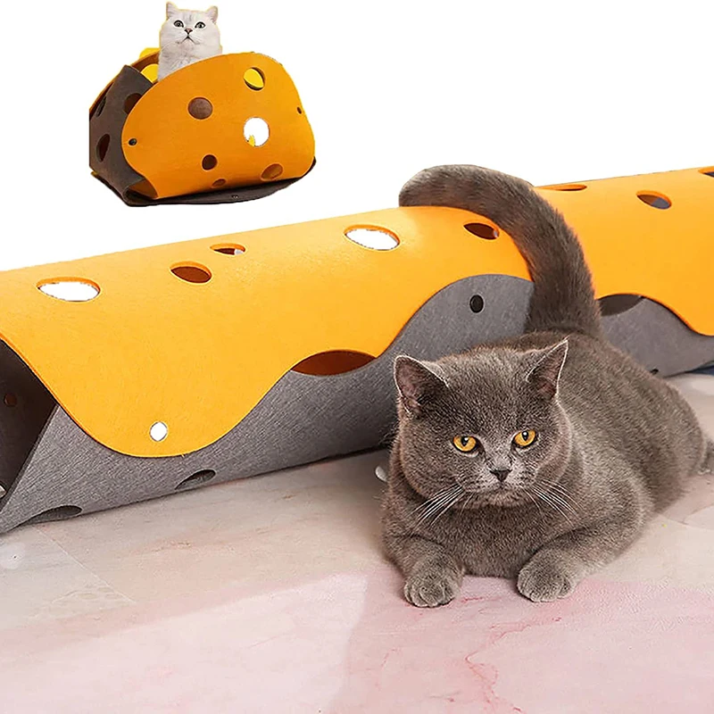 

Игрушка для кошек, войлок, Сращивание, туннель для кошек, деформируемое гнездо для котят, складная трубка, фотоинтерактивная игрушка для дом...