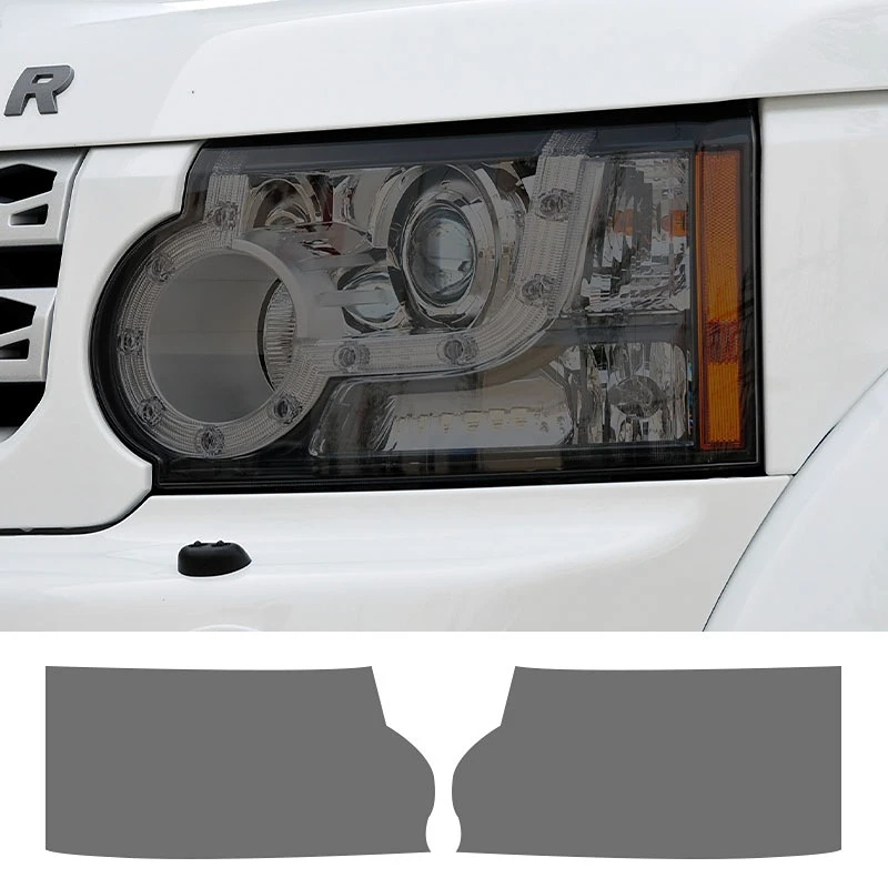 2 Pcs Car Headlight Protective Film Front Light Transparent Smoked Black TPU Sticker For Land Rover Discovery 4 LR4 2009-2016