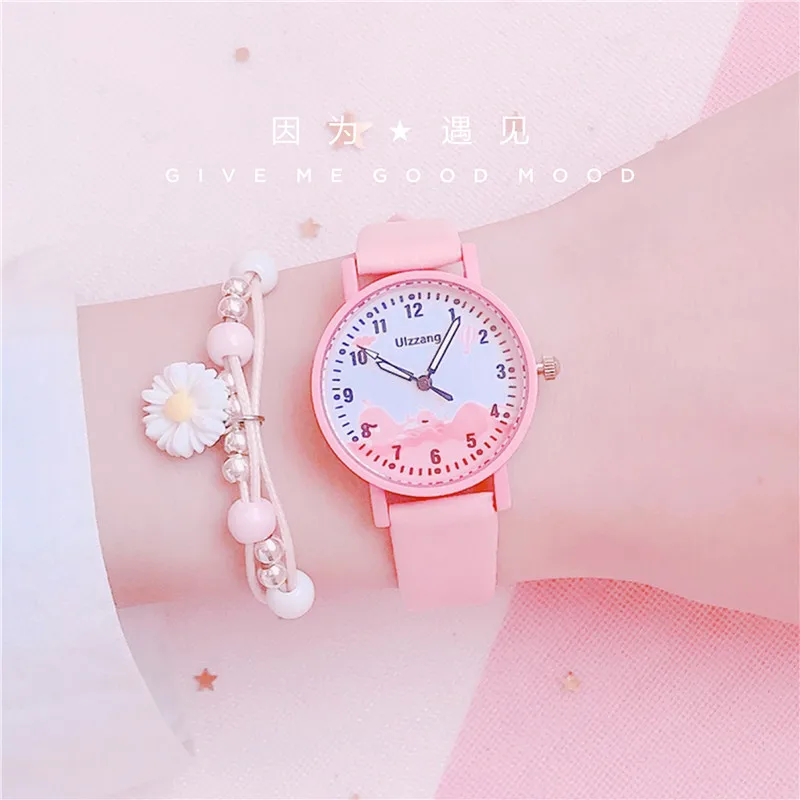 

Fashion Round Quartz Cartoon Dial Casual Wrist Watches Leather Strap for Women Fashionable Clock Waterproof Wristwatch