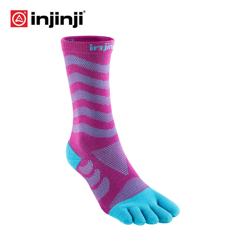 Injinji Five-finger Outdoor Socks 2021 MidWeight CREW CoolMax Super-running Series Five Fingers Female Running Leg Toe