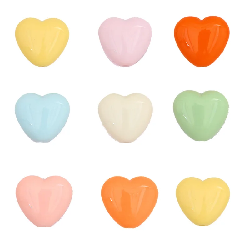 20Pcs 17x19mm Love Heart Shape Acrylic Beads Smooth Beads Handmade Necklace Bracelet For Jewelry Making Supplies DIY Accessories