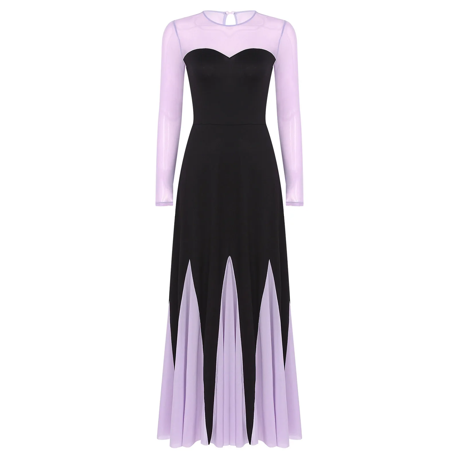 

Womens Long Sleeve A-Line Maxi Dress Vintage Themed Shows Mermaid Ursula Princess Cosplay Costumes Halloween Masquerade Costume