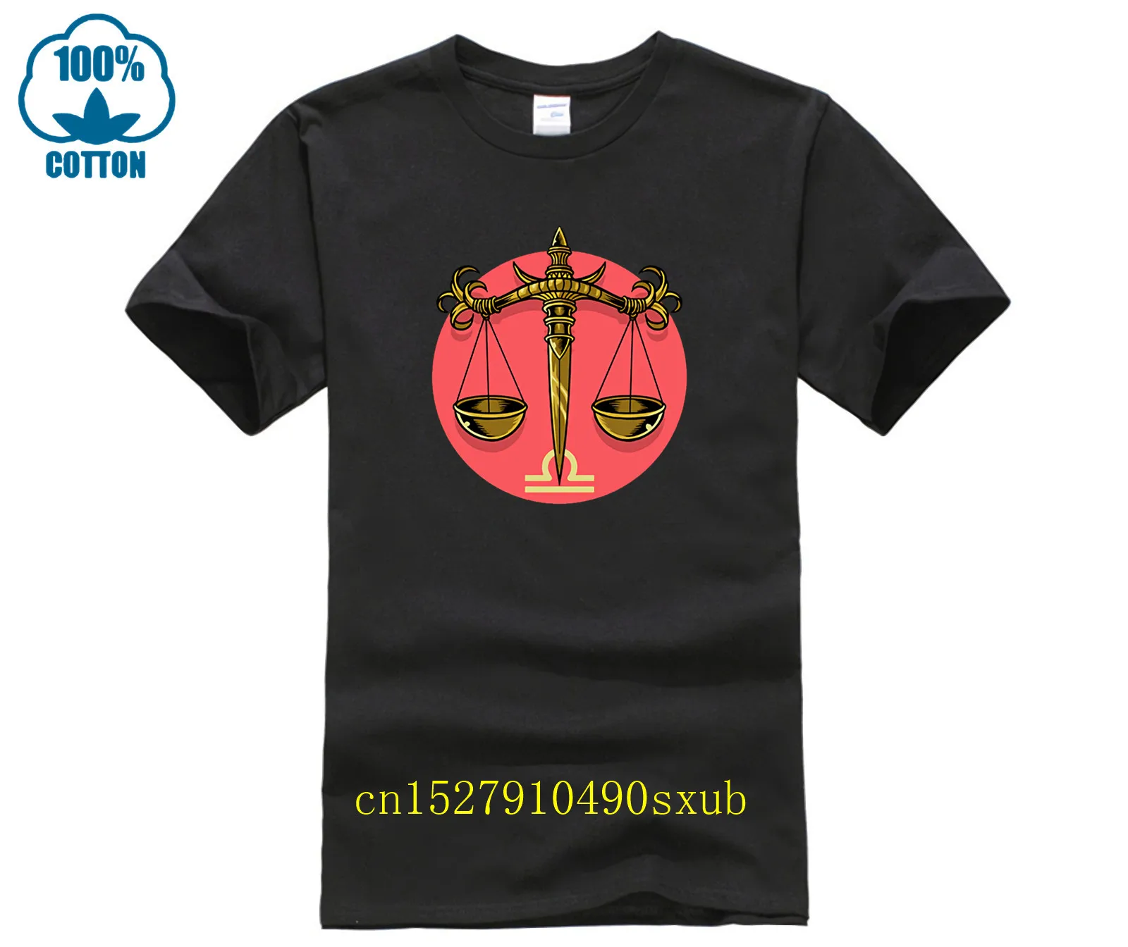 Новая хлопковая Мужская футболка с круглым вырезом и коротким рукавом, Повседневная футболка с весами и знаками Зодиака, индивидуальная футболка