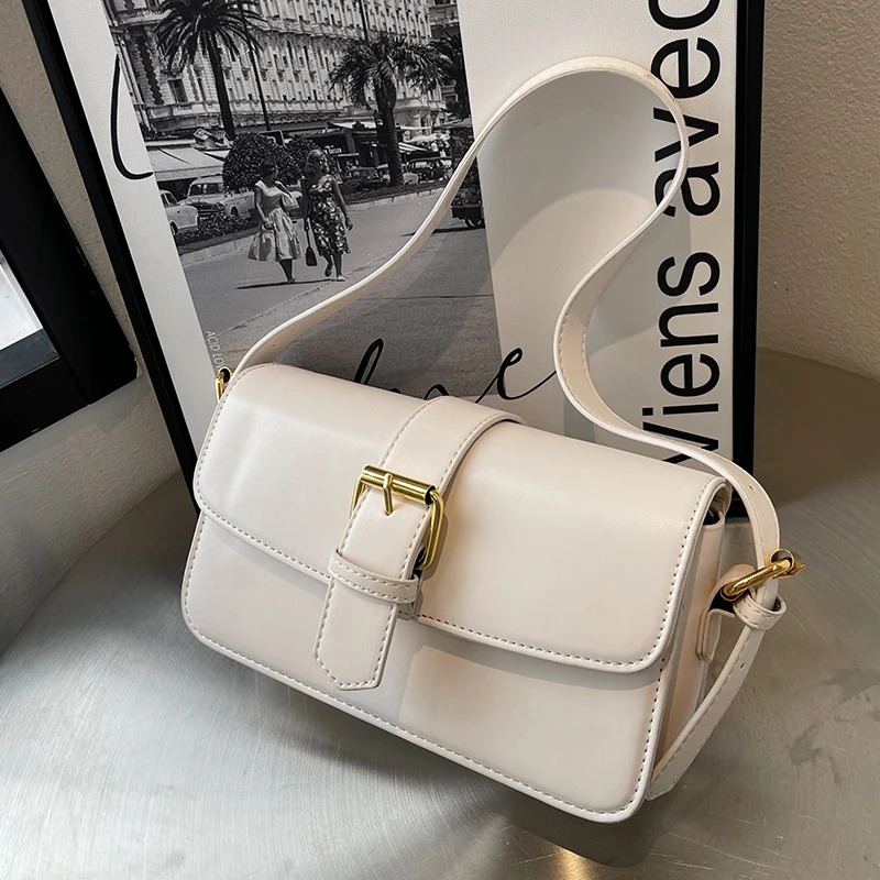 

Belt Design Small PU Leather Flap Purse Brand Crossbody Bag for Women 2022 In Trend Fashion Shoulder Handbags and Purses Luxury