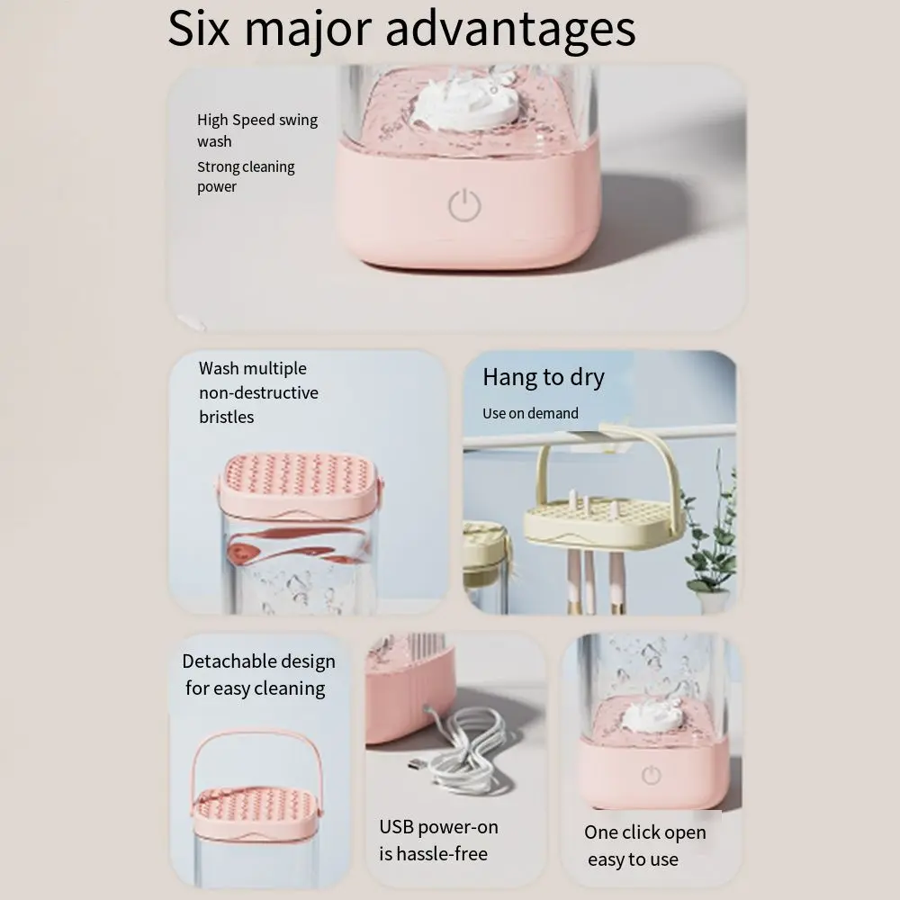 Автоматический электрический очиститель кистей для макияжа 3 в 1 5 В сушилка