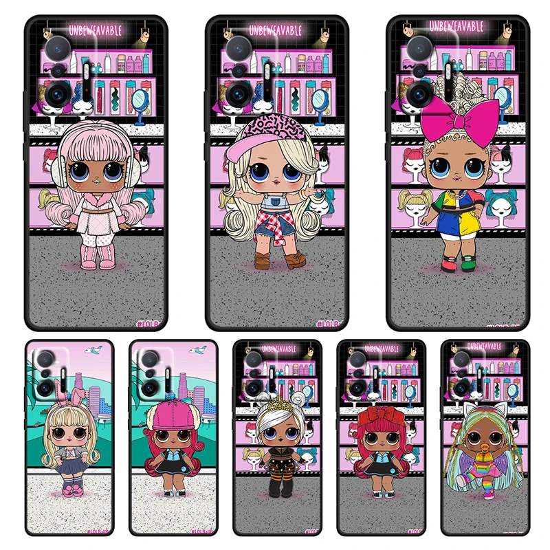 

L.O.L. SURPRISE Love Doll For Xiaomi Mi 12 11 11T 10 10T Ultra Pro Lite Note10 5G Silicone Soft TPU Black Phone Case Capa Cover