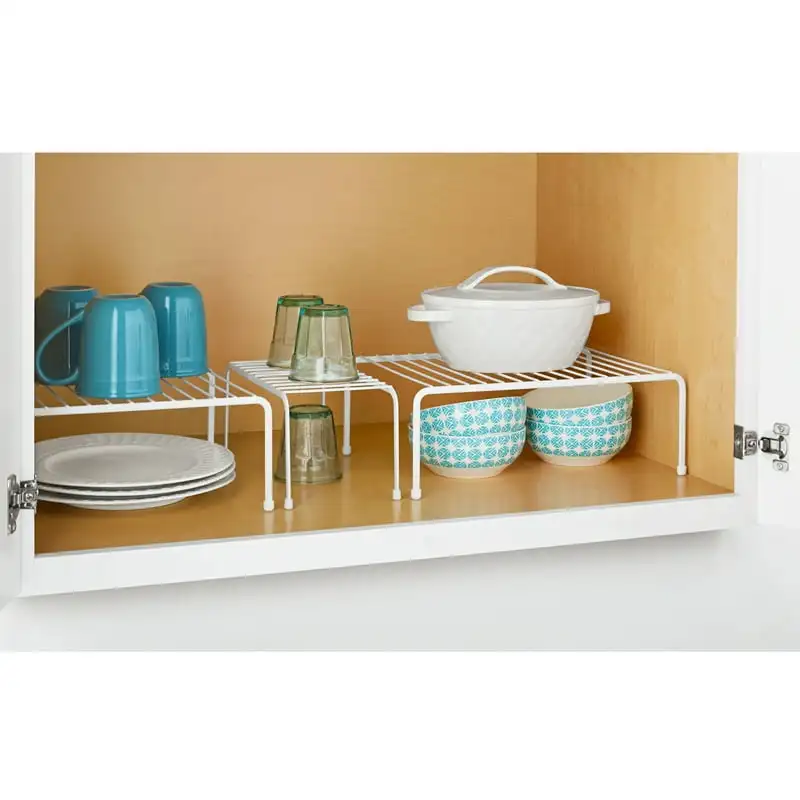 

Kitchen Wire Shelf Storage Dish, Cups, Food Organizer Set, 3 Pieces, White Kitchen accessories Dish drying racks Ziplock bags Fo