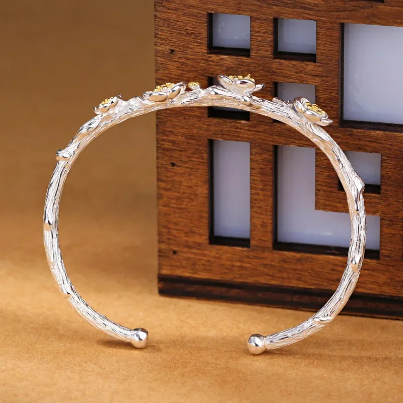 Элегантные манжеты в китайском стиле виде персикового цветка для женщин милый