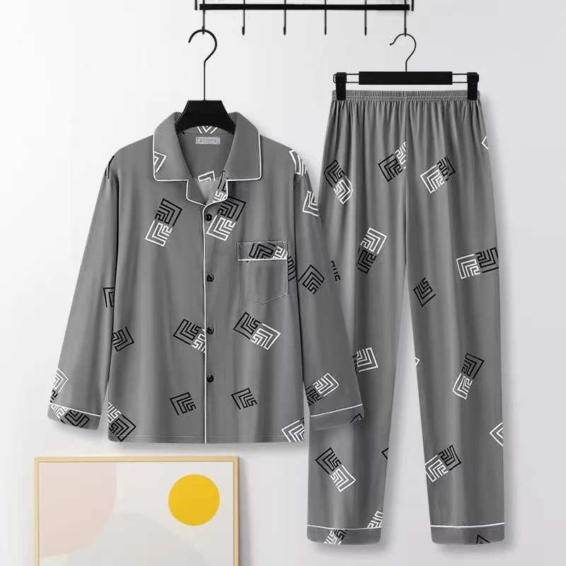 Высококачественные пижамы из чистого хлопка с длинными рукавами