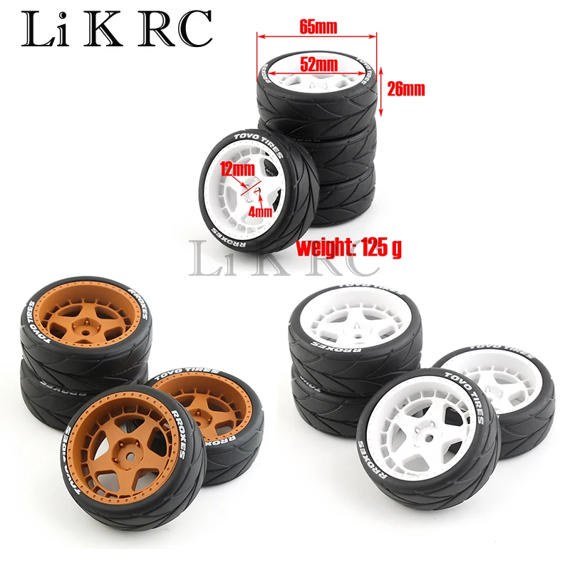 

4 шт. резиновые шины для Tamiya TT01 TT01E TT02 TT02B XV01 TA06 PTG-2 1/10 аксессуары для радиоуправляемых автомобилей