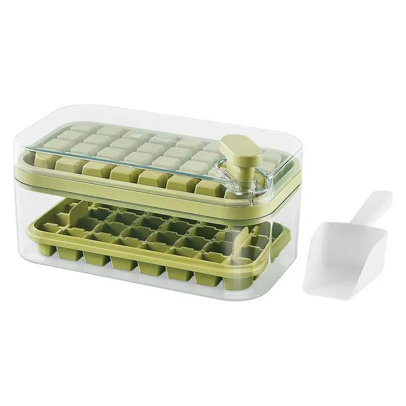 

Ice Cube Tray With Lid 64-grid Ice Maker Mold With Lid And Container Ice Cube Tray For Freezer Stackable Easy Release Ice Cube