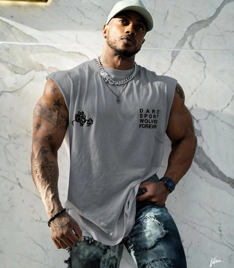 

Майка мужская летняя хлопковая для тренировок, майка без рукавов для спортивного зала, фитнеса, бодибилдинга