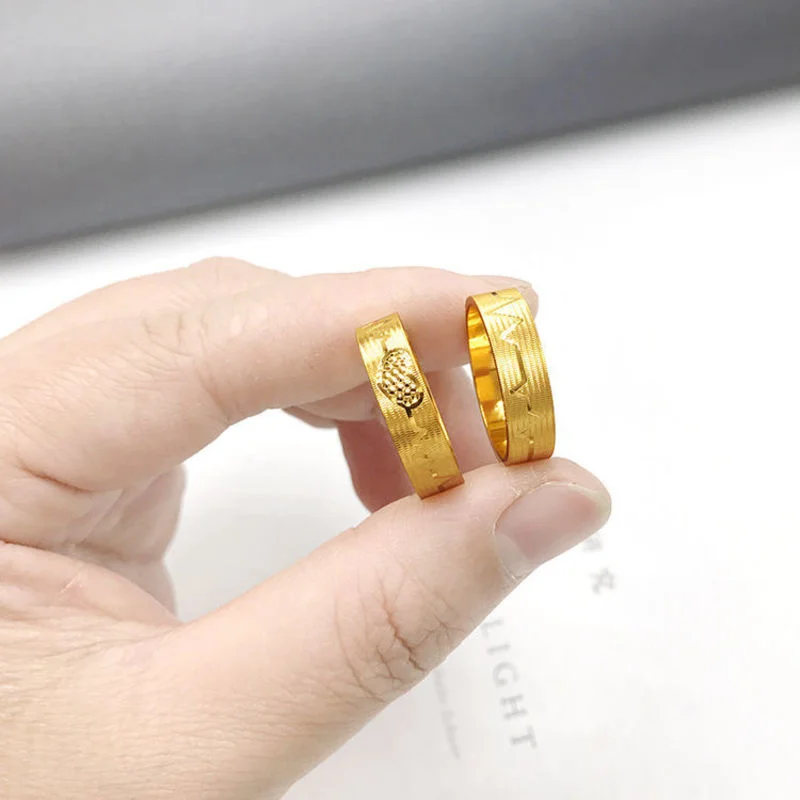 

Sakin Closed Men Women Love Copy 100% Real Gold 24k Lovers Dragon and Phoenix a Pair of Girls Tail Ring For women's Gifts
