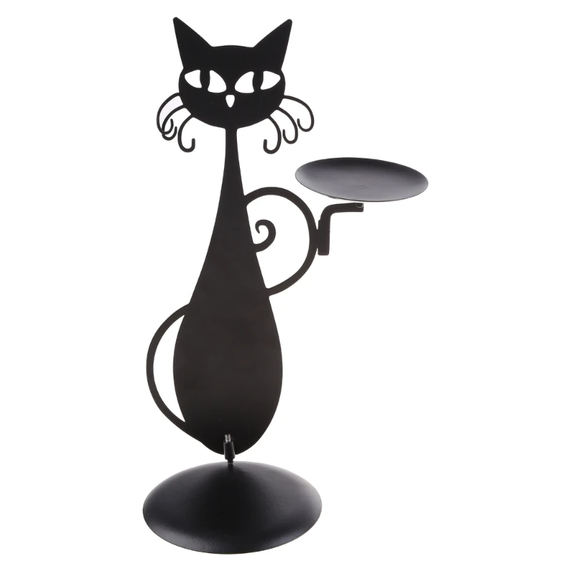 Black for CAT Candle Holder Vintage Candlestick Desktop Party Centerpiece Decoration