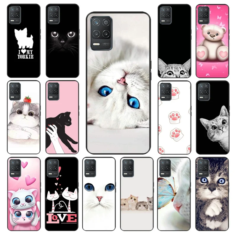 

New Year Gifts Cute Cat Phone Case for OPPO Realme 8 7 6 6Pro 7Pro 8Pro 6i 5i C3 C21 C21Y C11 C15 C20 C25 X3 SuperZoom