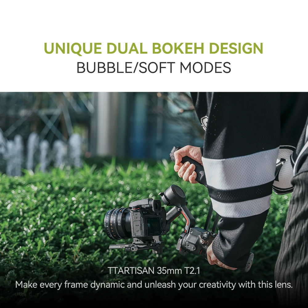 Кинообъектив TTArtisan 35mm T2.1 Dual Bokeh для беззеркальных камер с полнокадровой матрицей, широкоугольный, для Fuji X, Canon RF, Nikon Z, Sony E, Panasonic Mount (art.: 3920dc6d938aa) - 3920dc6d938aa