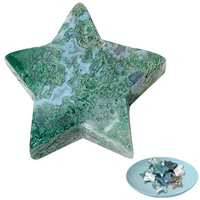 natural crystal star decoration crystal healing stone natural gemstone mineral jewelry aquatic agate with crystal teeth