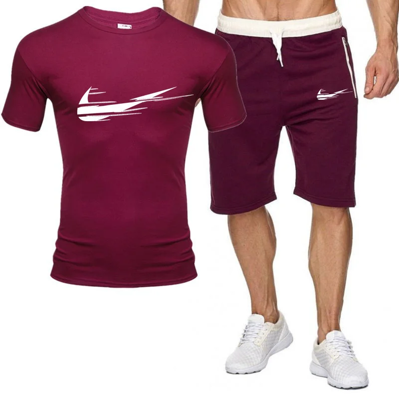 

Summer new IКNIKEС printed men's short sleeve T-shirt with cotton loose LARGE T-SHIRT set