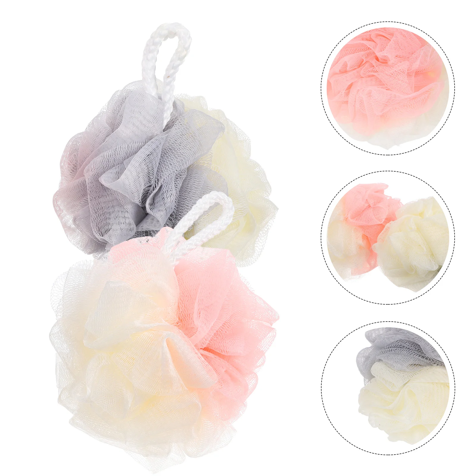 

4 Pcs Shower Loofah Bathing Accessories Body Wash Ball Accessory Ball/Bath Wipe/Bath Flower