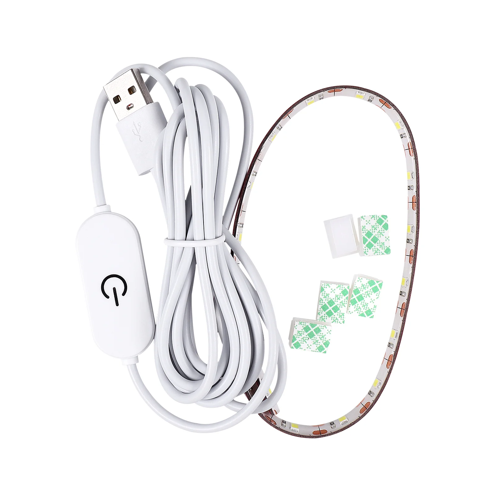 Самоклеящаяся световая лента Mobestech 2 метра 5 В USB 6500 К холодный белый свет