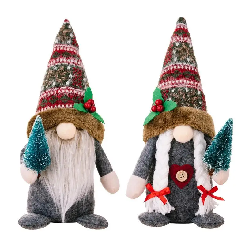 

Christmas Gnomes Decor Stuffed Gnomes Tray Decoration Bring Good Luck And Christmas Mood for Shelf Fireplace Cloak Table Window