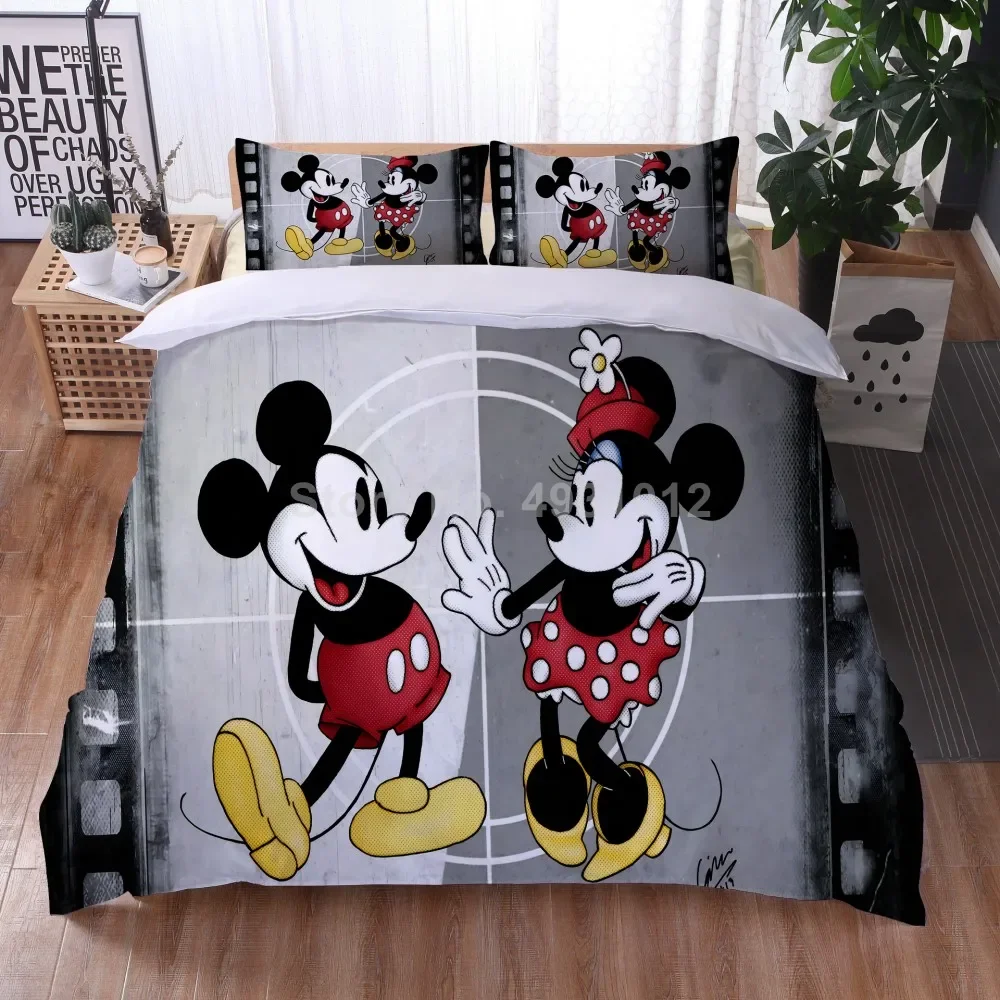 Комплект постельного белья с героями мультфильмов Микки и Минни Маус милая