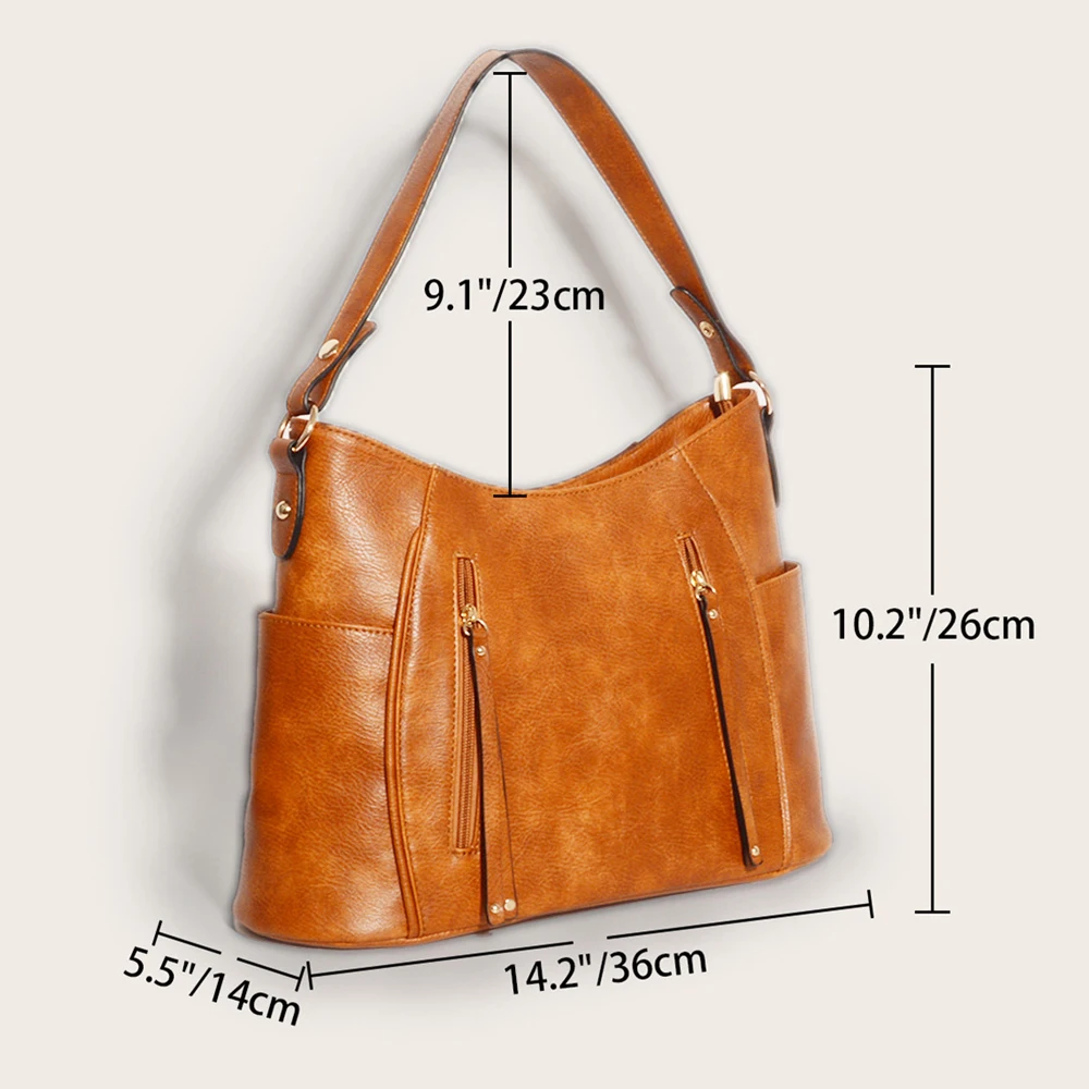 Vintage Tote Women's Bag Soft Leather Shoulder Bag Large Capacity Double Zip Tassel Classic 2022 New Trend Luxury Handbag